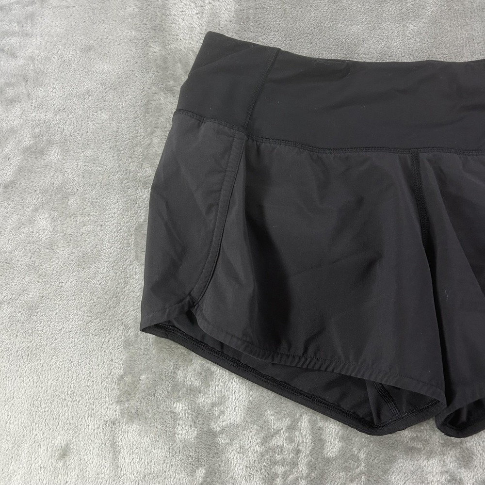 Lululemon Shorts Womens 6 Black Running Lined Zip Pocket Athletic Training - Picture 3 of 10